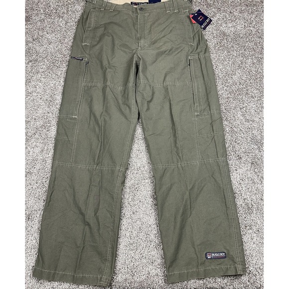 Bugle Boy Cargo Pants 38x32‎ Smokey Olive Green Utility Y2K Safari NEW - Picture 1 of 14